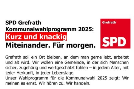 SPD Grefrath Kommunalwahlprogramm 2025